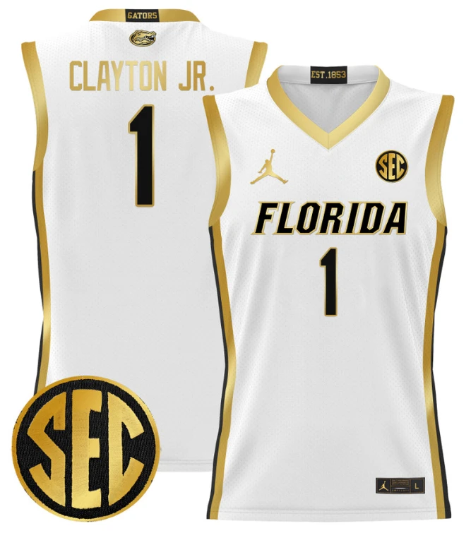 Walter Clayton Jr Jersey #15 Florida Gators 2024 Lightweight Basketball White Gold by My store basketball