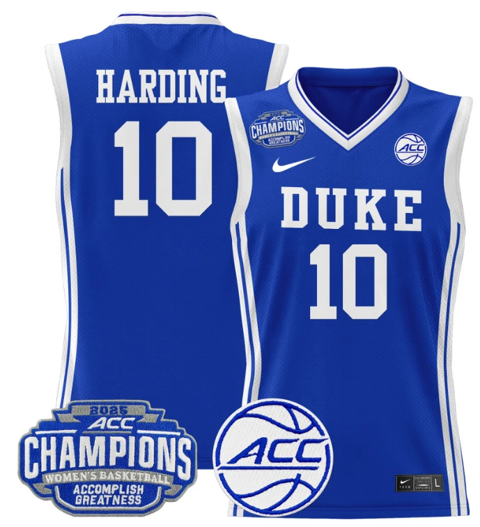 Women's Lindsey Harding Jersey #10 Duke Blue Devils 2025 ACC Champions Royal by My store basketball
