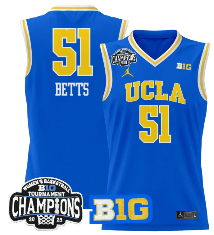 Women's Lauren Betts Jersey #51 UCLA Bruins 2025 Champions Basketball Royal by My store basketball