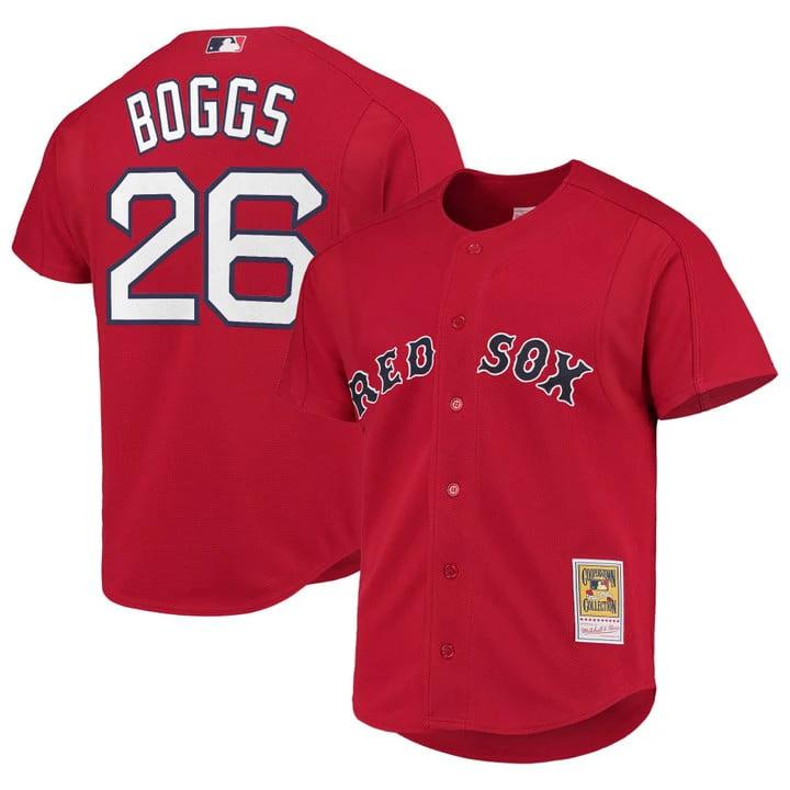 Wade Boggs Jersey #26 Boston Red Sox Throwback Cooperstown Stitched Red by Baseball Jerseys 7