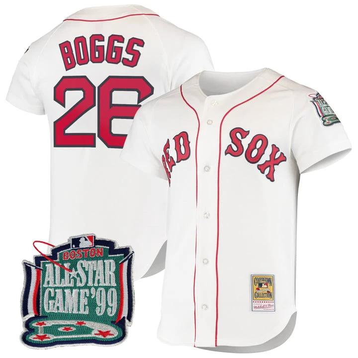 Wade Boggs Jersey #26 Boston Red Sox Throwback Cooperstown Stitched White by Baseball Jerseys 7