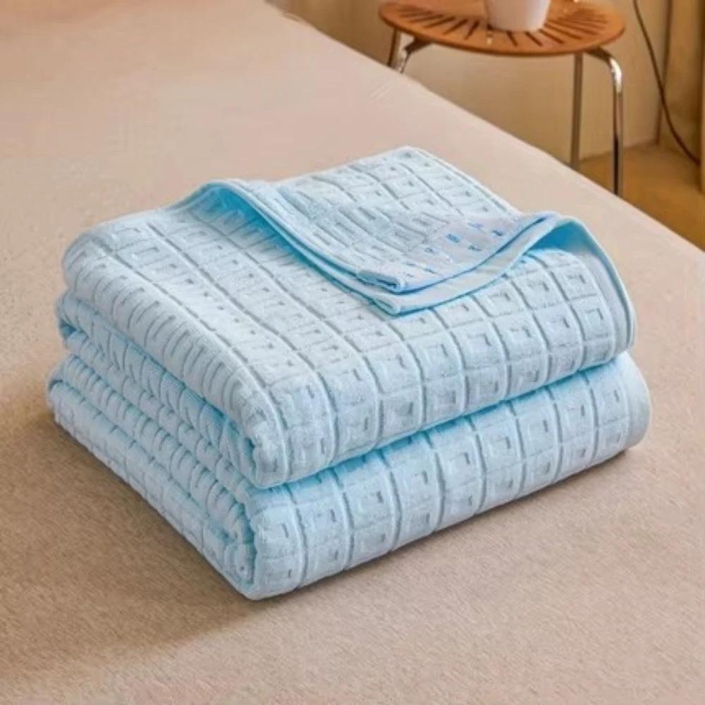 Waffle Cotton Summer Bedspread Throw Blanket by Casa & Beyond