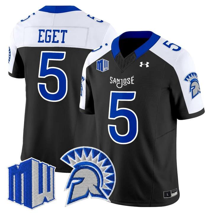 Walker Eget Jersey #5 San José State Spartans 2025 Limited Stitched by My Store NCAA Football Jerseys