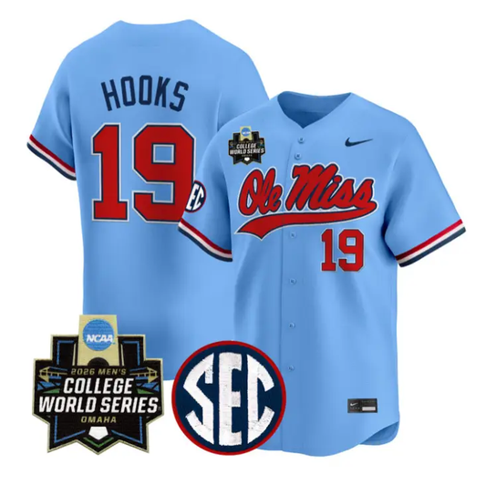 Walker Hooks Jersey #19 Ole Miss 2026 World Series Vapor Stitched by My Store