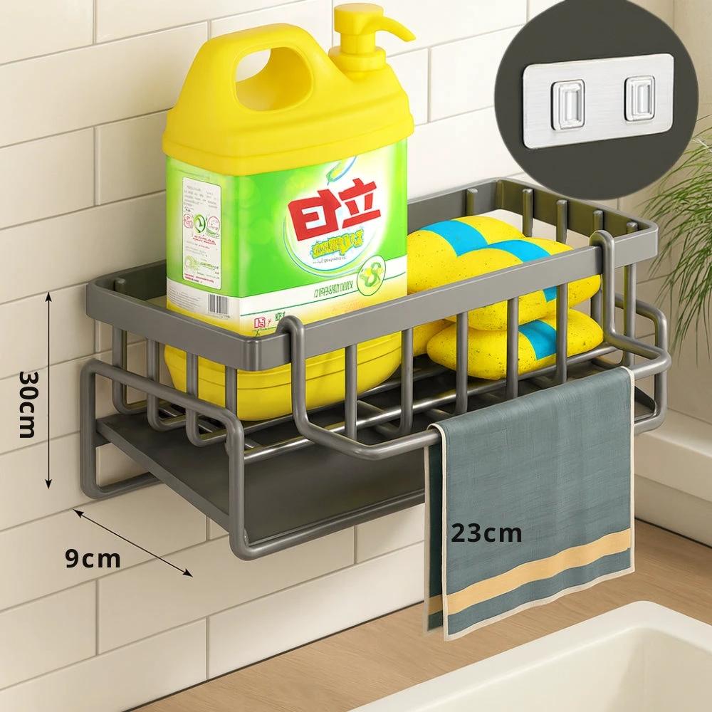 Wall Mounted Sponge Soap Dish Towel Rack by Casa & Beyond