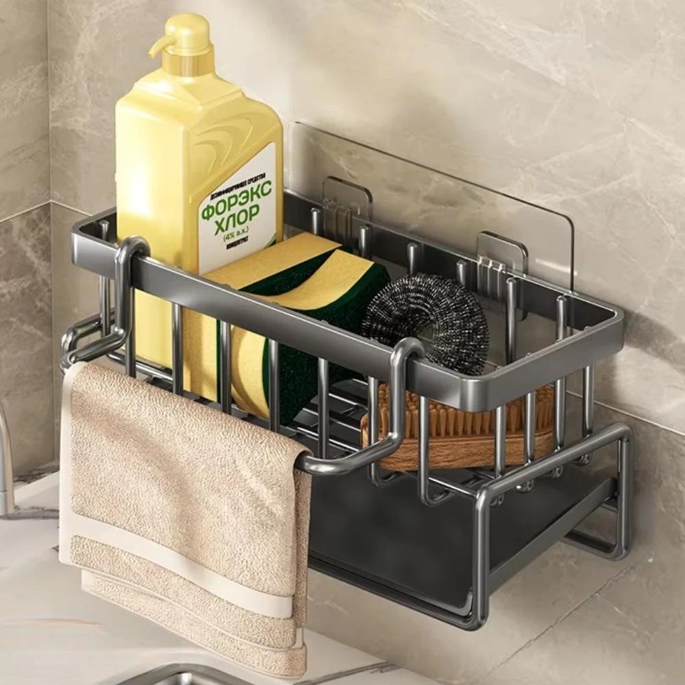 Wall Mounted Sponge Soap Dish Towel Rack by Casa & Beyond
