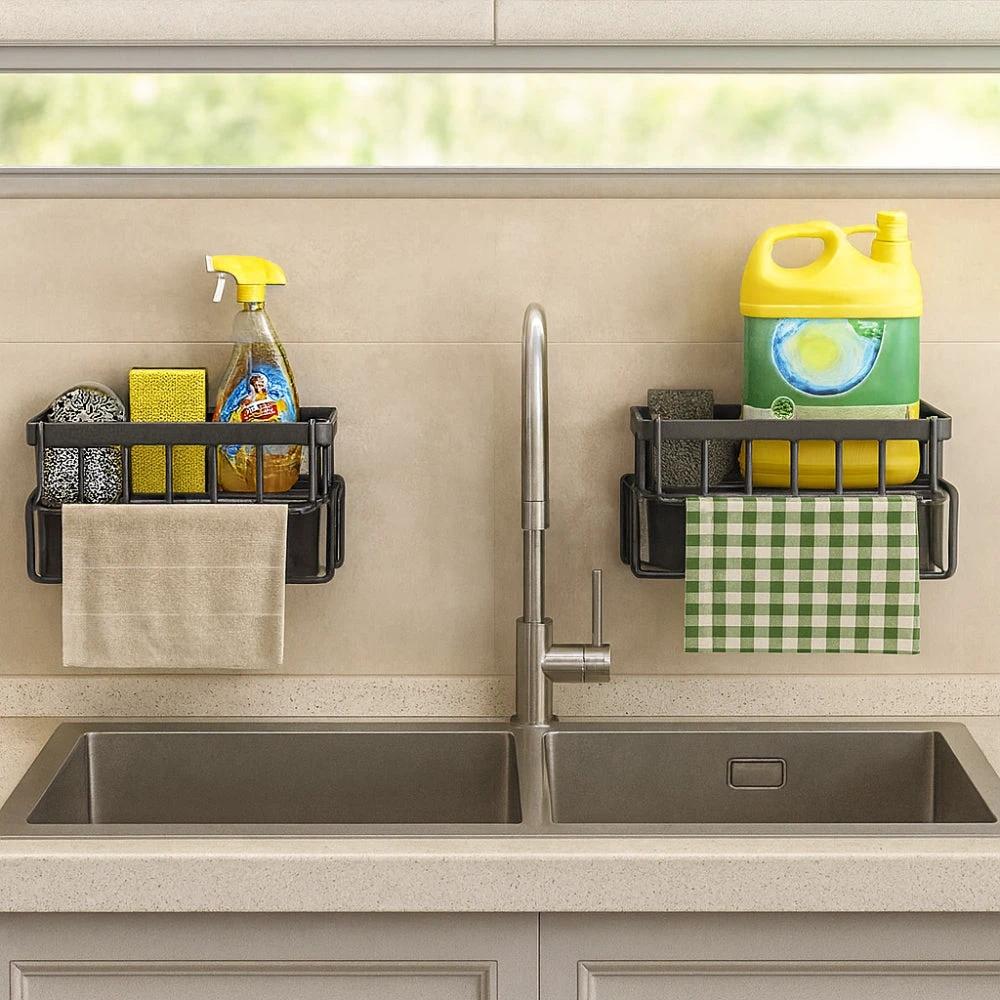 Wall Mounted Sponge Soap Dish Towel Rack by Casa & Beyond