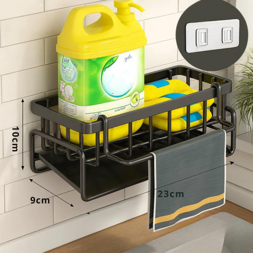Wall Mounted Sponge Soap Dish Towel Rack by Casa & Beyond