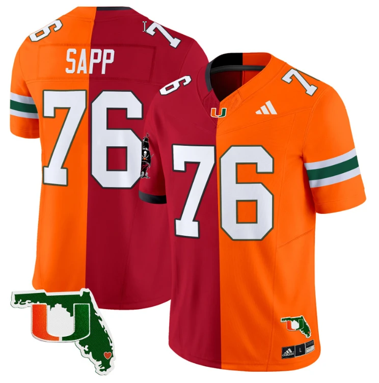 Warren Sapp Jersey #76 Miami Hurricanes Split Vapor Limited Football Stitched by NCAA Football Jersey