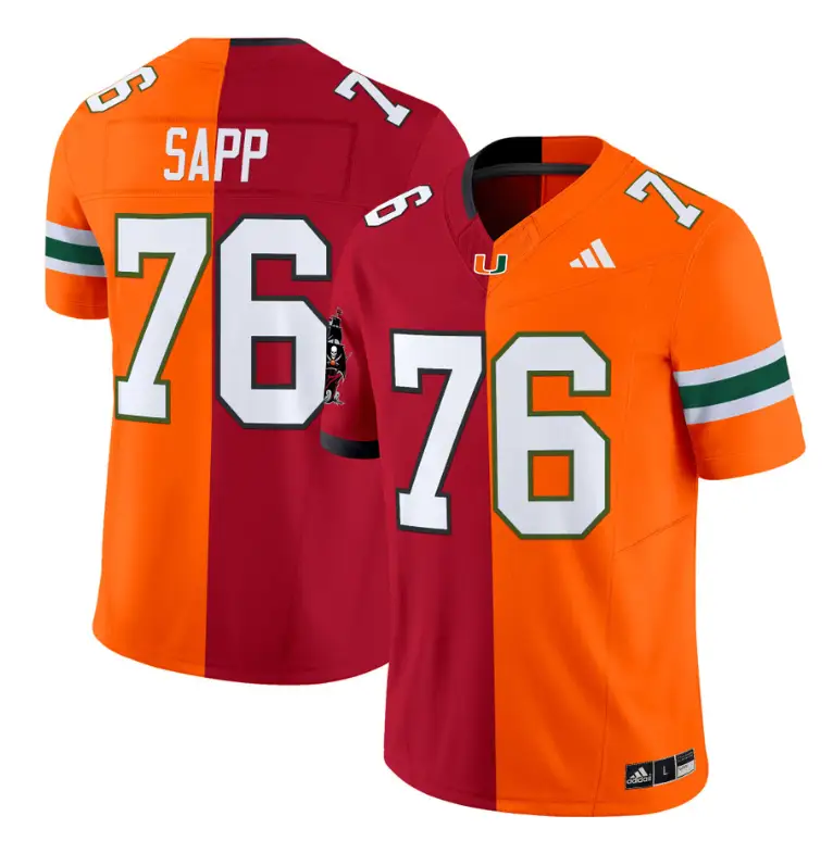 Warren Sapp Jersey #76 Miami Hurricanes Split Vapor Limited V2 Football Stitched by NCAA Football Jersey