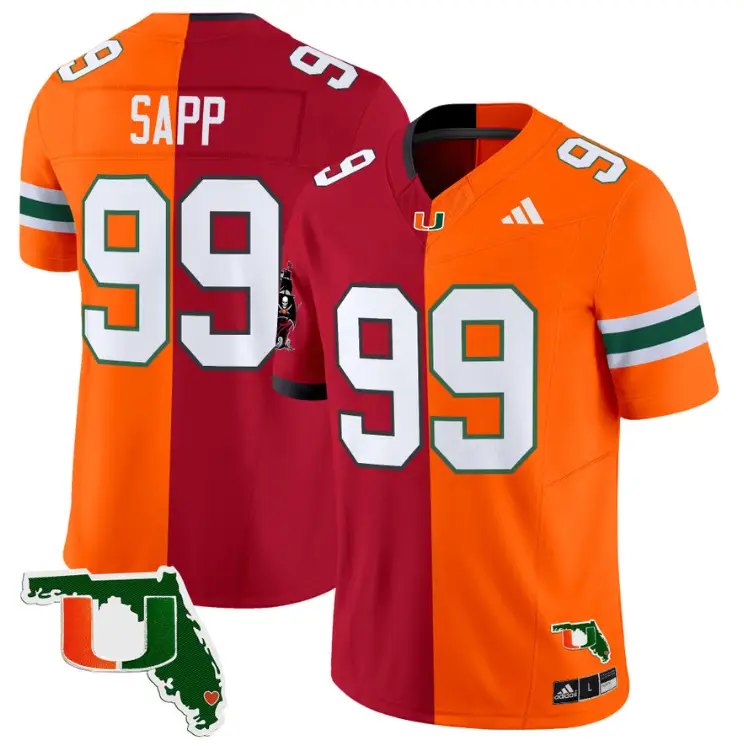 Warren Sapp Jersey #99 Miami Hurricanes Split Vapor Limited Football Stitched by NCAA Football Jersey