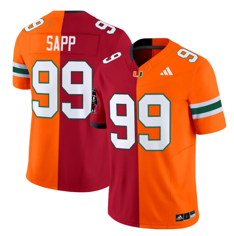 Warren Sapp Jersey #99 Miami Hurricanes Split Vapor Limited V2 Football Stitched by NCAA Football Jersey