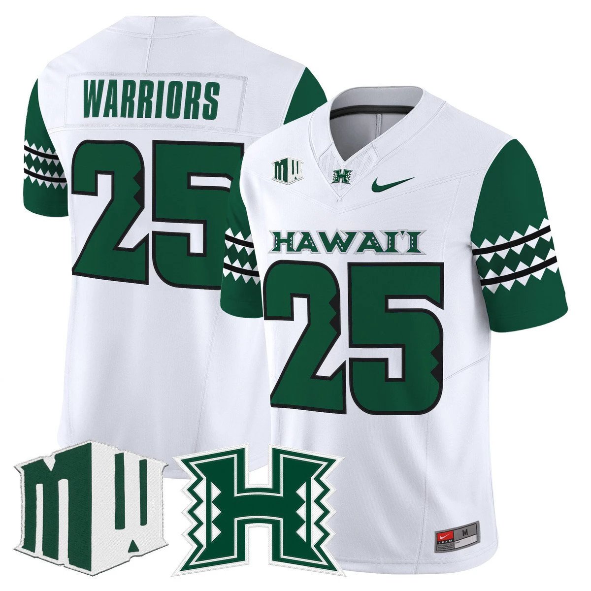 Warriors Jersey #25 Hawai'i Rainbow Warriors 2025 Vapor Stitched White by My Store NCAA Football Jerseys
