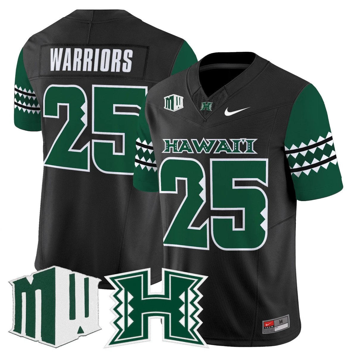 Warriors Jersey #25 Hawai'i Rainbow Warriors 2025 Vapor Stitched Black by My Store NCAA Football Jerseys