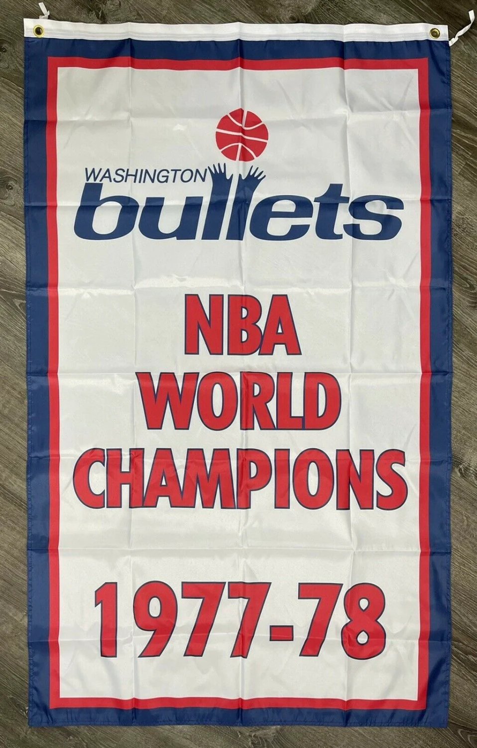 Washington Bullets Championship Flag Vertical 3x5 ft Classic Sports Banner Man-Cave by flagsjustdoit
