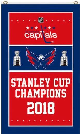 Washington Capitals 2018 Stanley Cup Champions Column Flag 3X5Ft Polyester Digital Print Banner USA by flagsjustdoit
