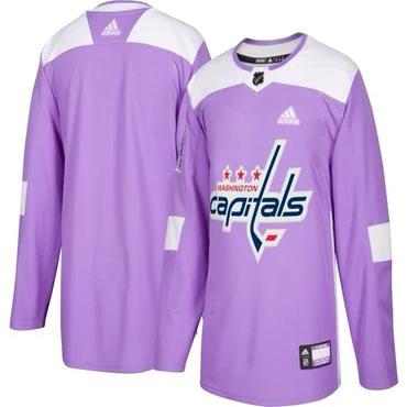 Washington Capitals Purple Pink Custom Hockey Fights Cancer Practice Jersey by Hockey David