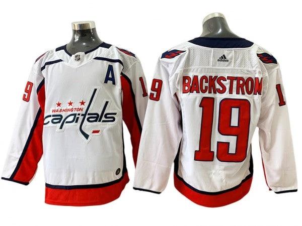 Washington Capitals #19 Nicklas Backstrom White Away Jersey by Hockey David
