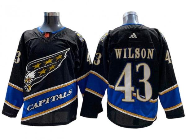 Washington Capitals #43 Tom Wilson Black 2022&23 Reverse Retro Jersey by Hockey David