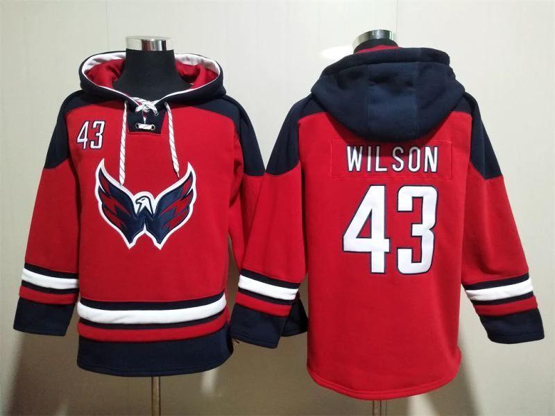 Washington Capitals #43 Tom Wilson Pullover Hoodie by Hoodie Pullover
