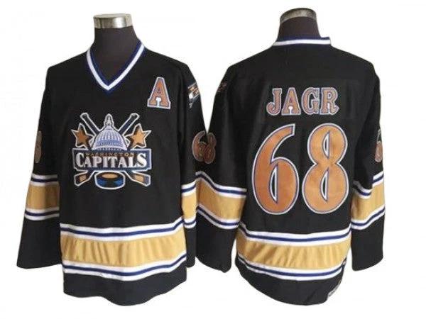 Washington Capitals #68 Jaromir Jagr Black Vintage CCM Jersey by Hockey David
