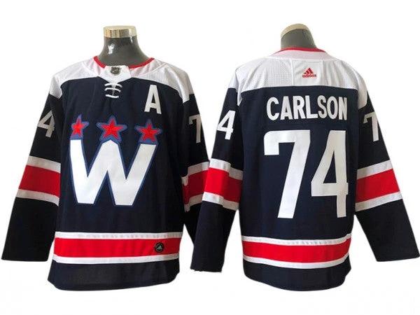 Washington Capitals #74 John Carlson Navy Alternate Jersey by Hockey David