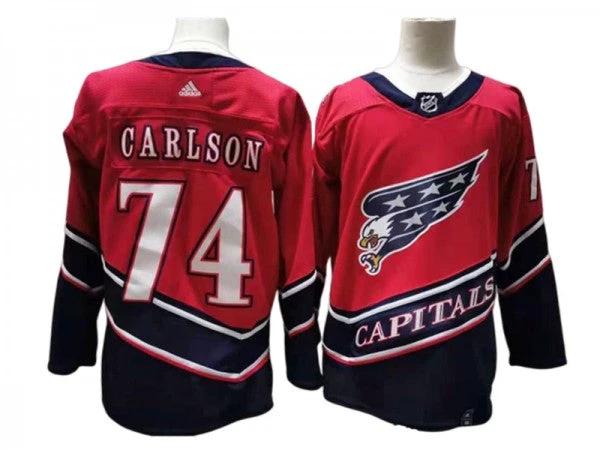 Washington Capitals #74 John Carlson Red 2020&21 Reverse Retro Jersey by Hockey David