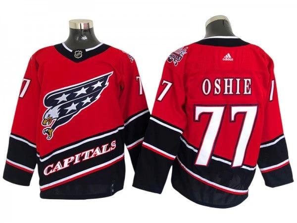 Washington Capitals #77 T.J. Oshie Red 2020&21 Reverse Retro Jersey by Hockey David