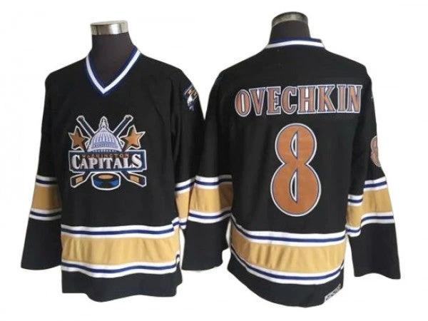 Washington Capitals #8 Alex Ovechkin Black Vintage CCM Jersey by Hockey David