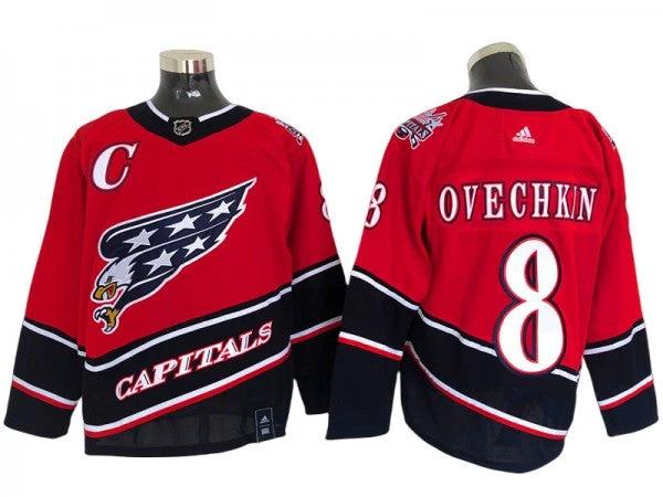 Washington Capitals #8 Alex Ovechkin Red 2020&21 Reverse Retro Jersey by Hockey David