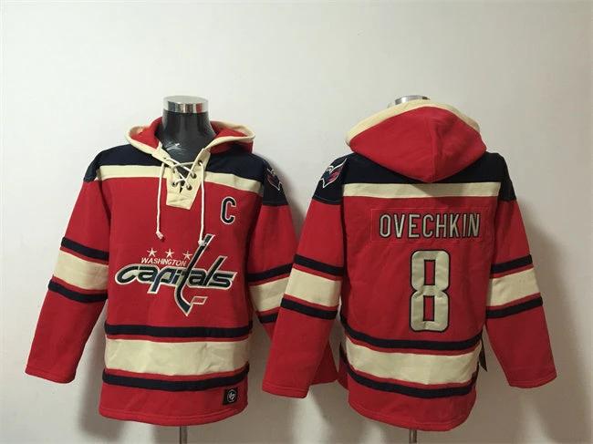 Washington Capitals #8 Alex Ovechkin Red Ageless Must-Have Lace-Up Pullover Hoodie by Hoodie Pullover