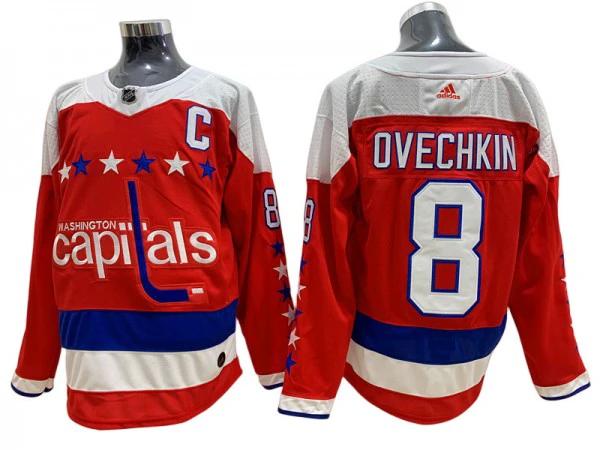 Washington Capitals #8 Alex Ovechkin Red Alternate Jersey by Hockey David