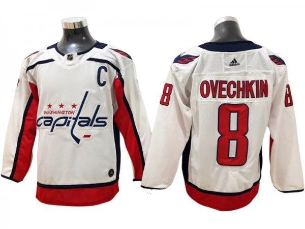 Washington Capitals #8 Alex Ovechkin White Away Jersey by Hockey David