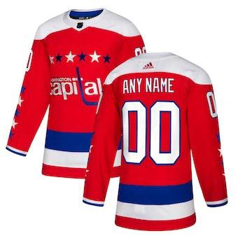 Washington Capitals adidas Red Alternate Custom Jersey by Hockey David