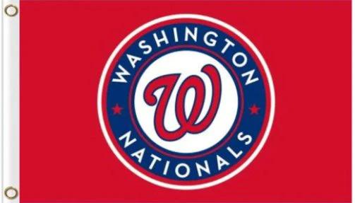 Washington Nationals Red Flag 3X5Ft Banner USA Polyester with Brass Grommets by flagsjustdoit