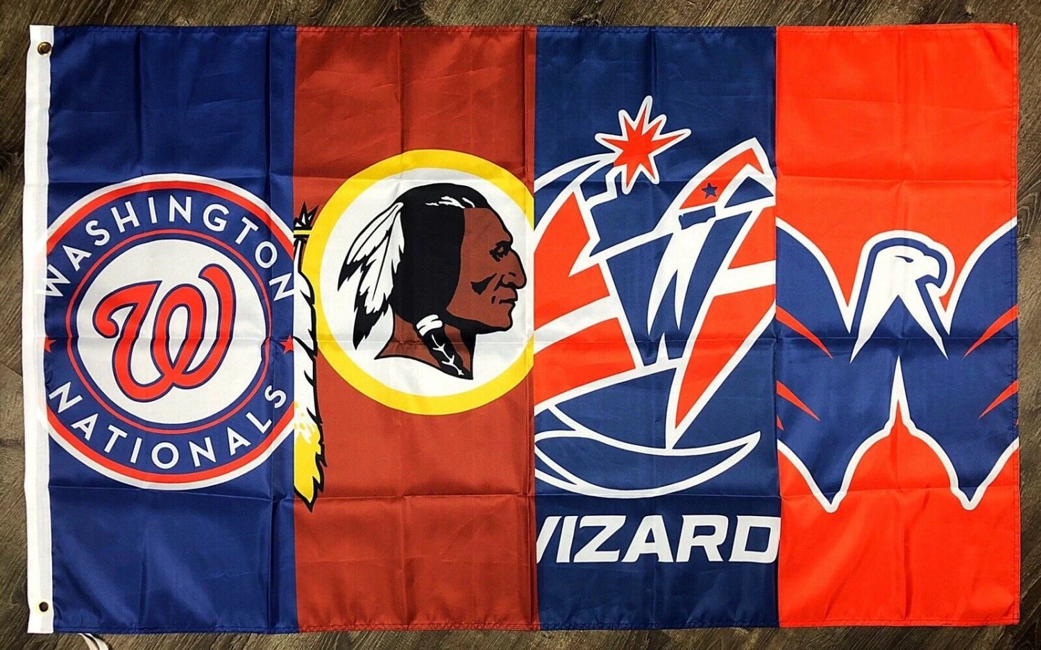 Washington Nationals Redskins Wizards Capitals Flag 3x5 Banner Man-Cave by flagsjustdoit