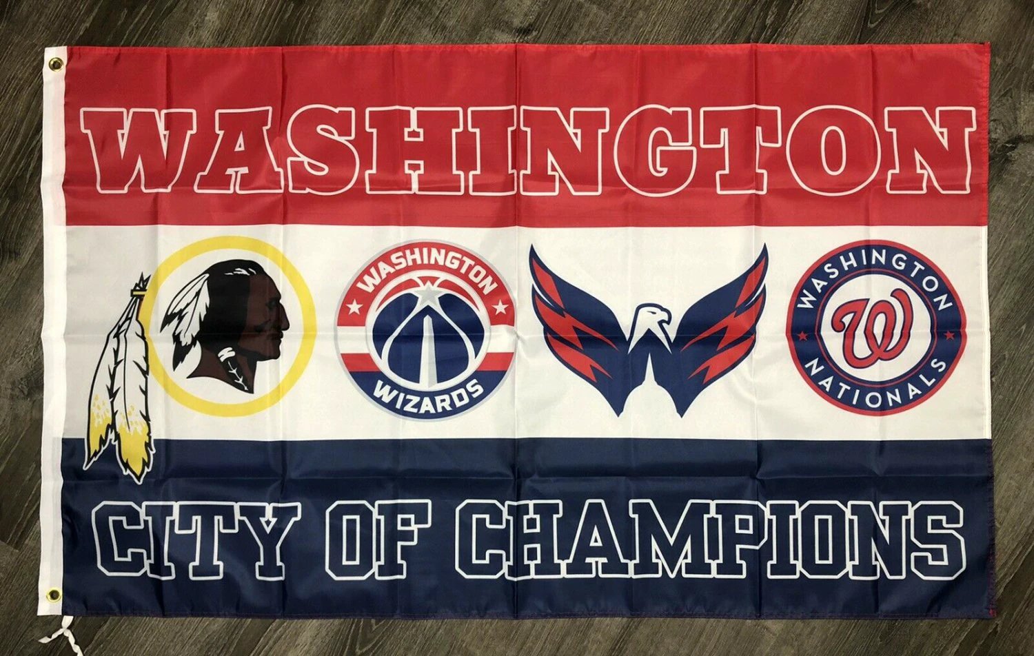 Washington Nationals Redskins Wizards Capitals Flag 3x5 Sports Banner Man-Cave by flagsjustdoit