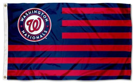 Washington Nationals Stripes Flag 3X5Ft Banner USA Polyester with Brass Grommets by flagsjustdoit
