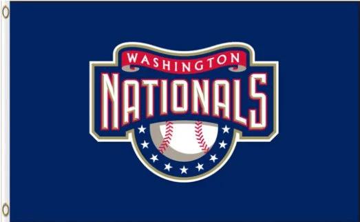Washington Nationals Team Flag 3X5Ft Banner USA Polyester with Brass Grommets by flagsjustdoit