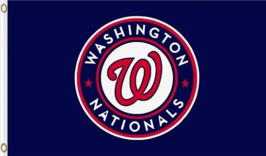 Washington Nationals US Blue Flag 3X5Ft Banner USA Polyester with Brass Grommets by flagsjustdoit