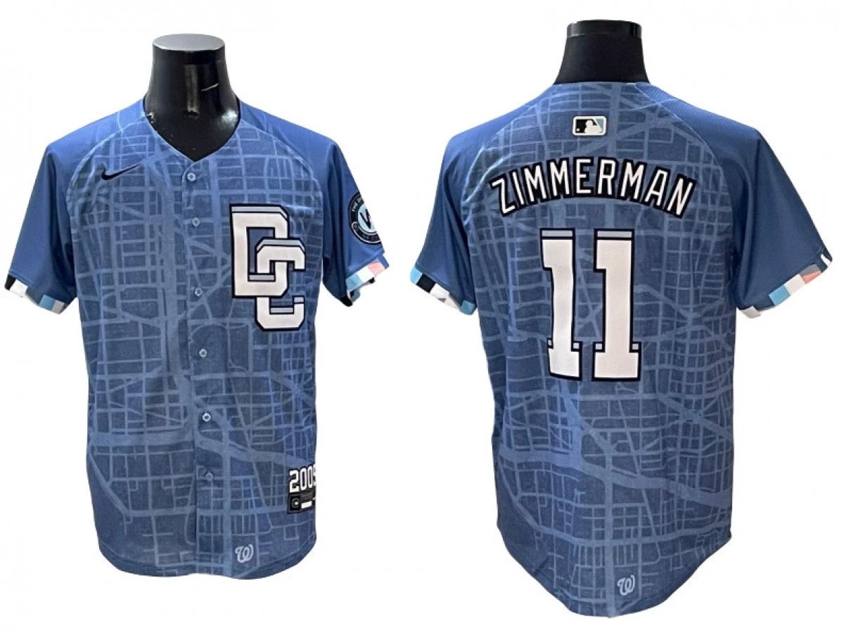 Washington Nationals #11 Ryan Zimmerman Blue 2025 City Connect Limited Jersey by My Store