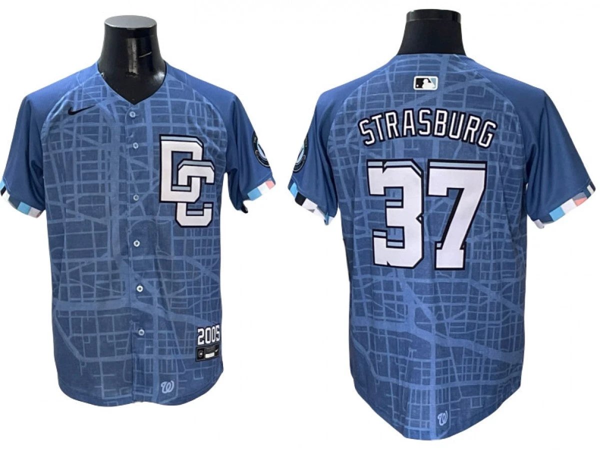 Washington Nationals #37 Stephen Strasburg Blue 2025 City Connect Limited Jersey by My Store