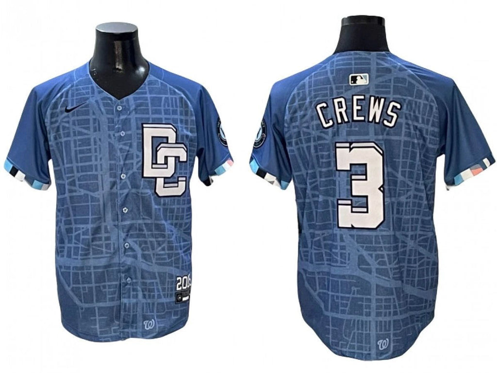 Washington Nationals #3 Dylan Crews Blue 2025 City Connect Limited Jersey by My Store
