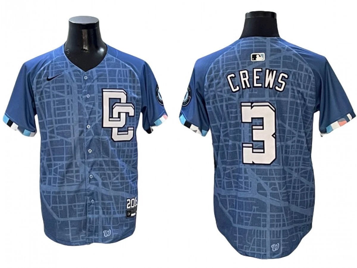 Washington Nationals #3 Dylan Crews Blue 2025 City Connect Limited Jersey by My Store