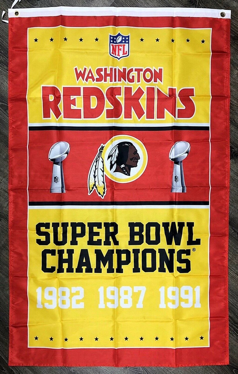 Washington Redskins Vertical Super Bowl Championship Flag 3x5 ft Sports Banner New by flagsjustdoit