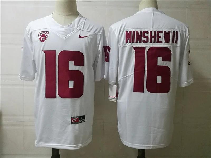 Washington State Cougars #16 Minshew College Football Jersey White by My Store