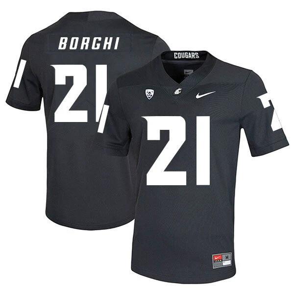 Washington State Cougars #21 Max Borghi NCAA Football Jersey Black by My Store