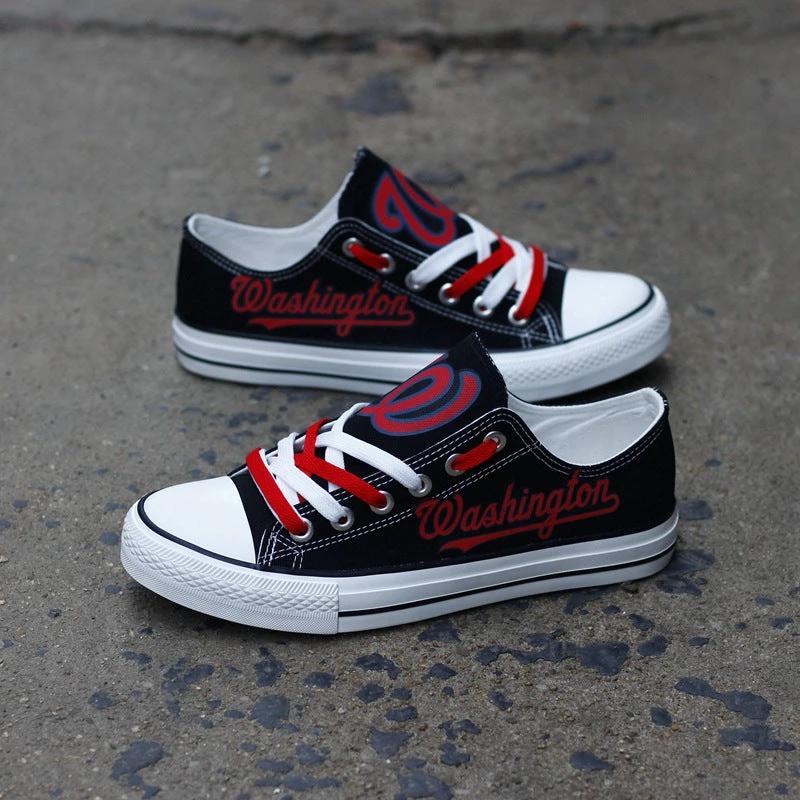 Washington Nationals Limited Print Low Top Canvas Shoes Sport Sneakers For Men Women Fans by Crocs