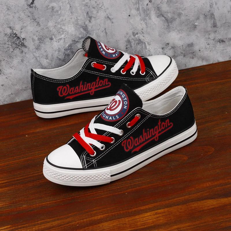 Washington Nationals Limited Print Low Top Canvas Shoes Sport Sneakers For Men Women Fans by Crocs