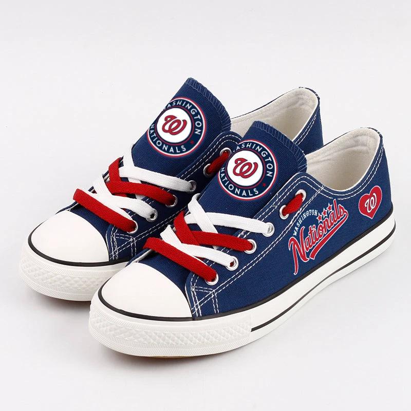 Washington Nationals Limited Print Low Top Canvas Shoes Sport Sneakers For Men Women Fans by Crocs